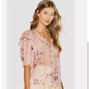 LoveShackFancy Shaye silk button down blouse in Duchess
